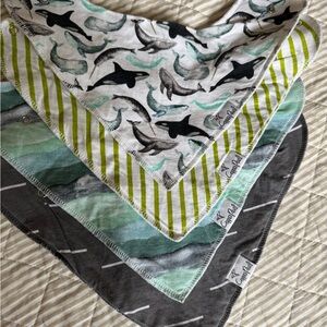 Copper Pearl Baby Bibs whale, Narwhal Orca Stripe Patterns tie dye